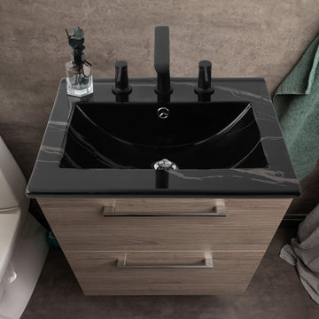 Ancillary 3-Hole 20 in. W x 18.25 in. D Classic Contemporary Rectangular Ceramic Single Sink Basin Vanity Top - JONATHAN Y